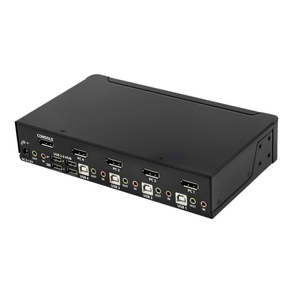 Produktbild för StarTech.com 4-ports DisplayPort KVM-switch med 4K 60 Hz upplösning - omkopplare för tangentbord/video/mus/ljud - 4 portar