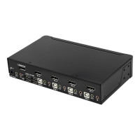 Produktbild för StarTech.com 4-ports DisplayPort KVM-switch med 4K 60 Hz upplösning - omkopplare för tangentbord/video/mus/ljud - 4 portar