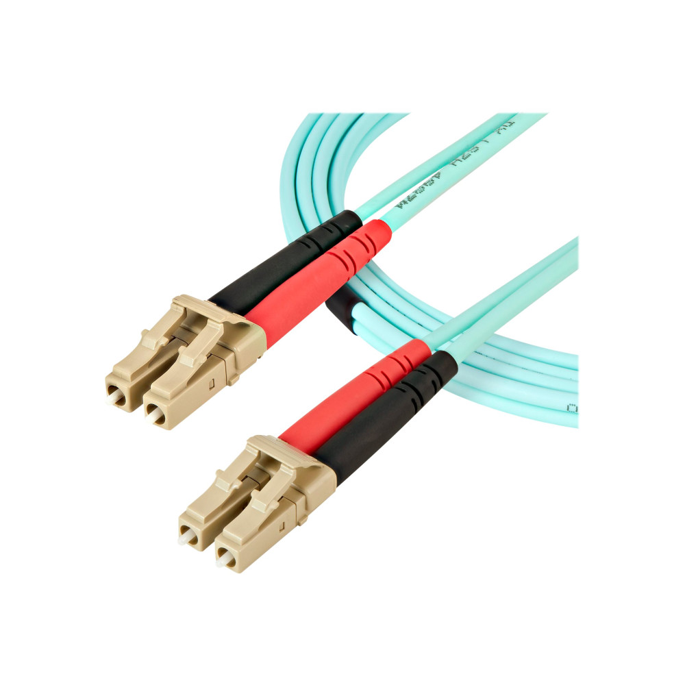 Produktbild för StarTech.com Aqua OM4 Duplex Multimode Fiber - 16 ft / 5m - 100 Gb - 50/125 - OM4 Fiber - LC to LC Fiber Patch Cable (450FBLCLC5) - nätverkskabel - 5 m - 5 m - havsblå
