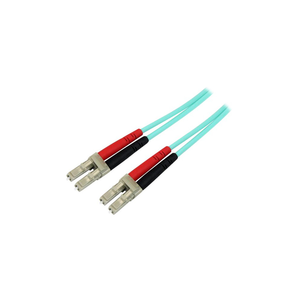 Produktbild för StarTech.com Aqua OM4 Duplex Multimode Fiber - 16 ft / 5m - 100 Gb - 50/125 - OM4 Fiber - LC to LC Fiber Patch Cable (450FBLCLC5) - nätverkskabel - 5 m - 5 m - havsblå