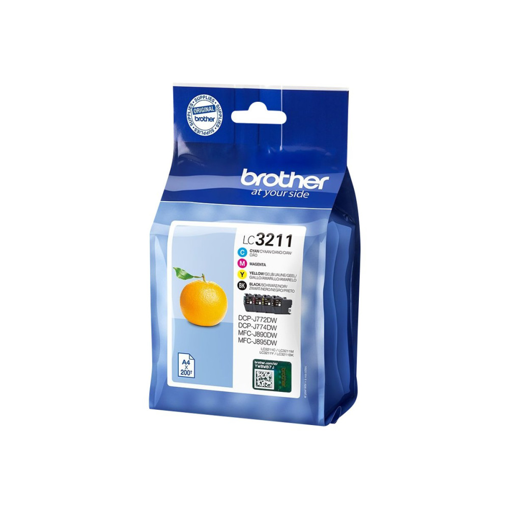 Produktbild för Brother LC3211 Value Pack - 4-pack - svart, gul, cyan, magenta - original - bläckpatron