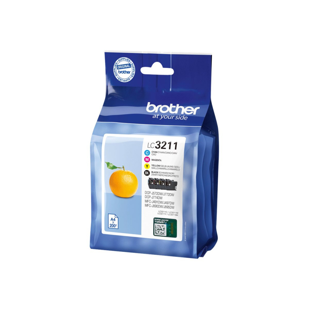 Produktbild för Brother LC3211 Value Pack - 4-pack - svart, gul, cyan, magenta - original - bläckpatron