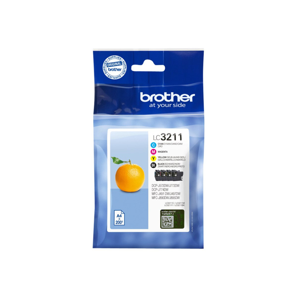 Produktbild för Brother LC3211 Value Pack - 4-pack - svart, gul, cyan, magenta - original - bläckpatron