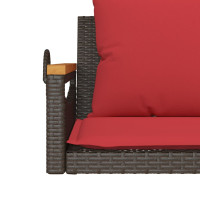 Produktbild för Gungbänk med dynor brun 109x62x40 cm konstrotting