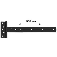 Produktbild för HOME It® T-gångjärn matt svart 300 x 30 zinkbehandlat kolstå...