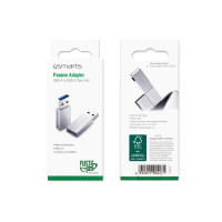 Produktbild för 4smarts 540275, USB Typ-A, USB Typ-C, Hanstik, Grå, Passiv,...