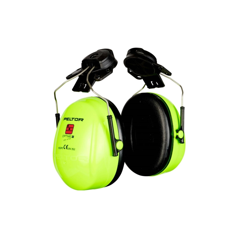 Produktbild för 3M Hörselskydd Optime III HI-VIZ för montering på hjälmar me...