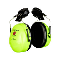 Produktbild för 3M Hörselskydd Optime III HI-VIZ för montering på hjälmar me...