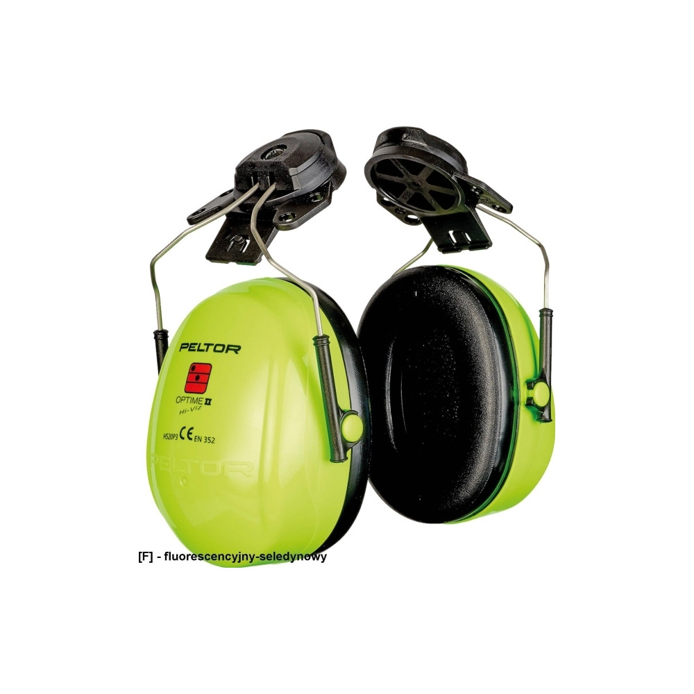 Produktbild för 3M Hörselskydd Optime III HI-VIZ för montering på hjälmar me...