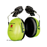 Produktbild för 3M Hörselskydd Optime III HI-VIZ för montering på hjälmar me...
