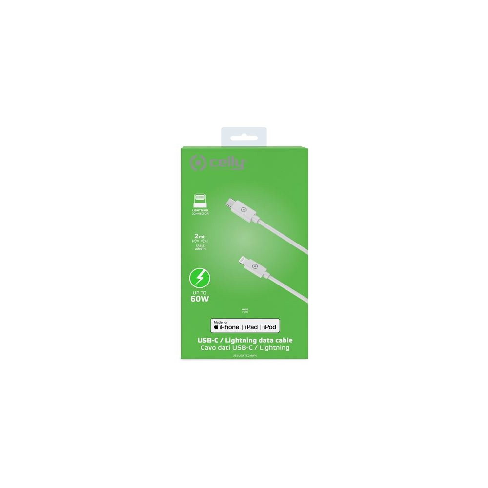 Produktbild för Celly Lightning-kabel - Lightning / USB - 2 m