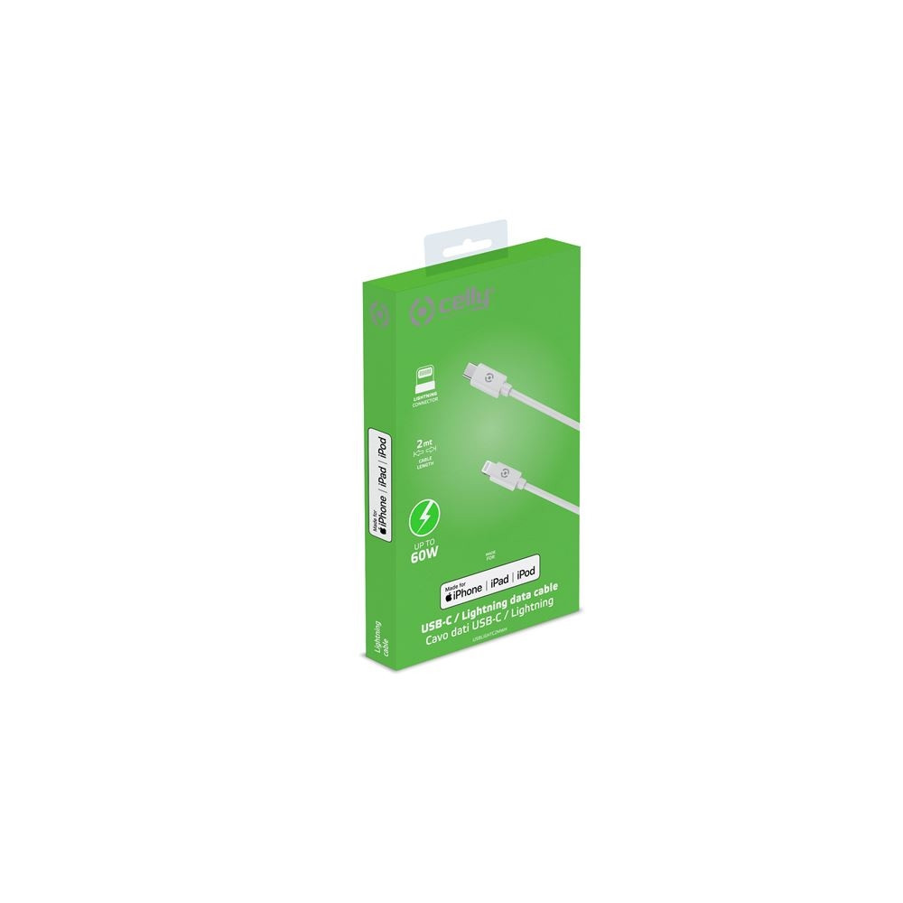 Produktbild för Celly Lightning-kabel - Lightning / USB - 2 m