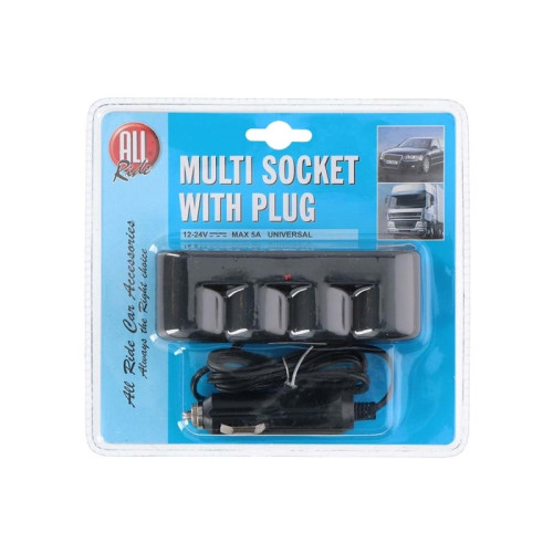 Allride Allride cigarettändaradapter/fordelare, max 5A, 12V-24V/4 ut...