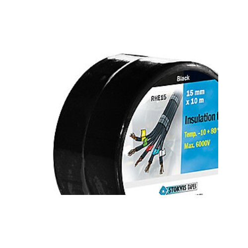 STOKVIS Stokvis PVC-tejp 15 mm x 10 m svart (iso.tape/kraftig häft)...