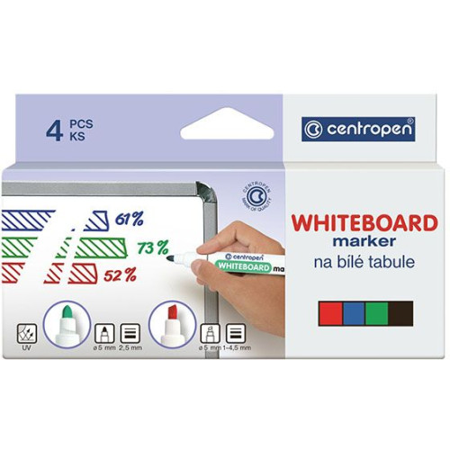 Centropen Whiteboardpenna Centropen® 8559, 2,5 mm, rund, flera färger,...