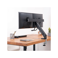 Produktbild för LogiLink monteringssats - platsbesparande - för 2 LCD-skärmar / böjd LCD-skärm - svart