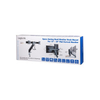 Produktbild för LogiLink monteringssats - platsbesparande - för 2 LCD-skärmar / böjd LCD-skärm - svart