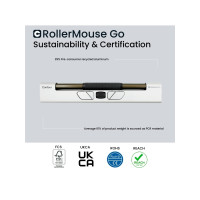 Produktbild för Contour RollerMouse Go - centrerad mus - antibakteriell yta, hög motståndskraft mot desinfektionsmedel - med RollerMouse Go Dock