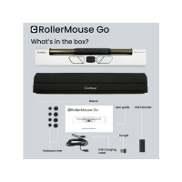 Produktbild för Contour RollerMouse Go - centrerad mus - antibakteriell yta, hög motståndskraft mot desinfektionsmedel - med RollerMouse Go Dock