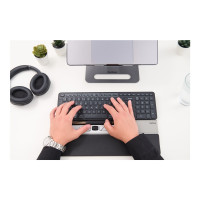 Produktbild för Contour RollerMouse Go - centrerad mus - antibakteriell yta, hög motståndskraft mot desinfektionsmedel - med RollerMouse Go Dock