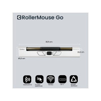 Produktbild för Contour RollerMouse Go - centrerad mus - antibakteriell yta, hög motståndskraft mot desinfektionsmedel - med RollerMouse Go Dock