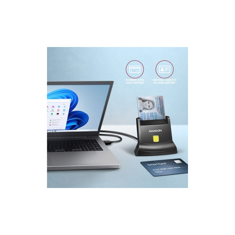 Produktbild för AXAGON CRE-SM4N - SMART-kortläsare - USB 2.0