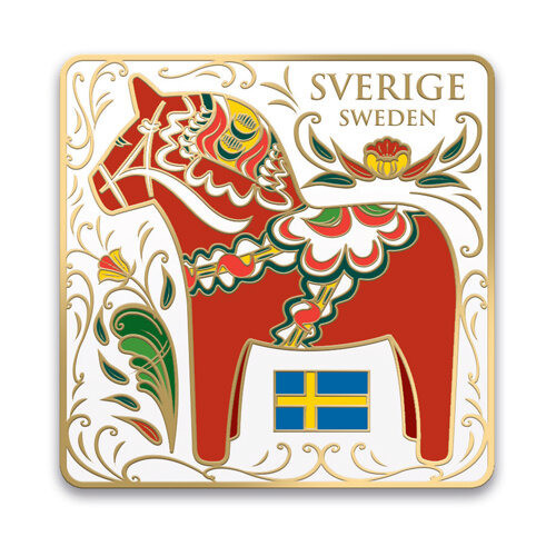 Nordic Souvenir Magnet Dalahäst Röd Sweden Sverige