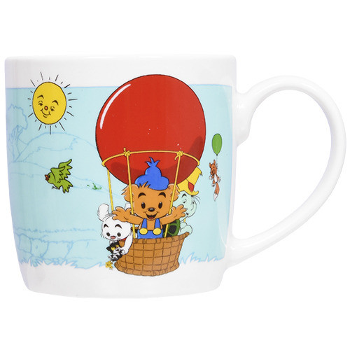 Nordic Souvenir Mugg Tre vänner i luftballong, turkos, 27 cl