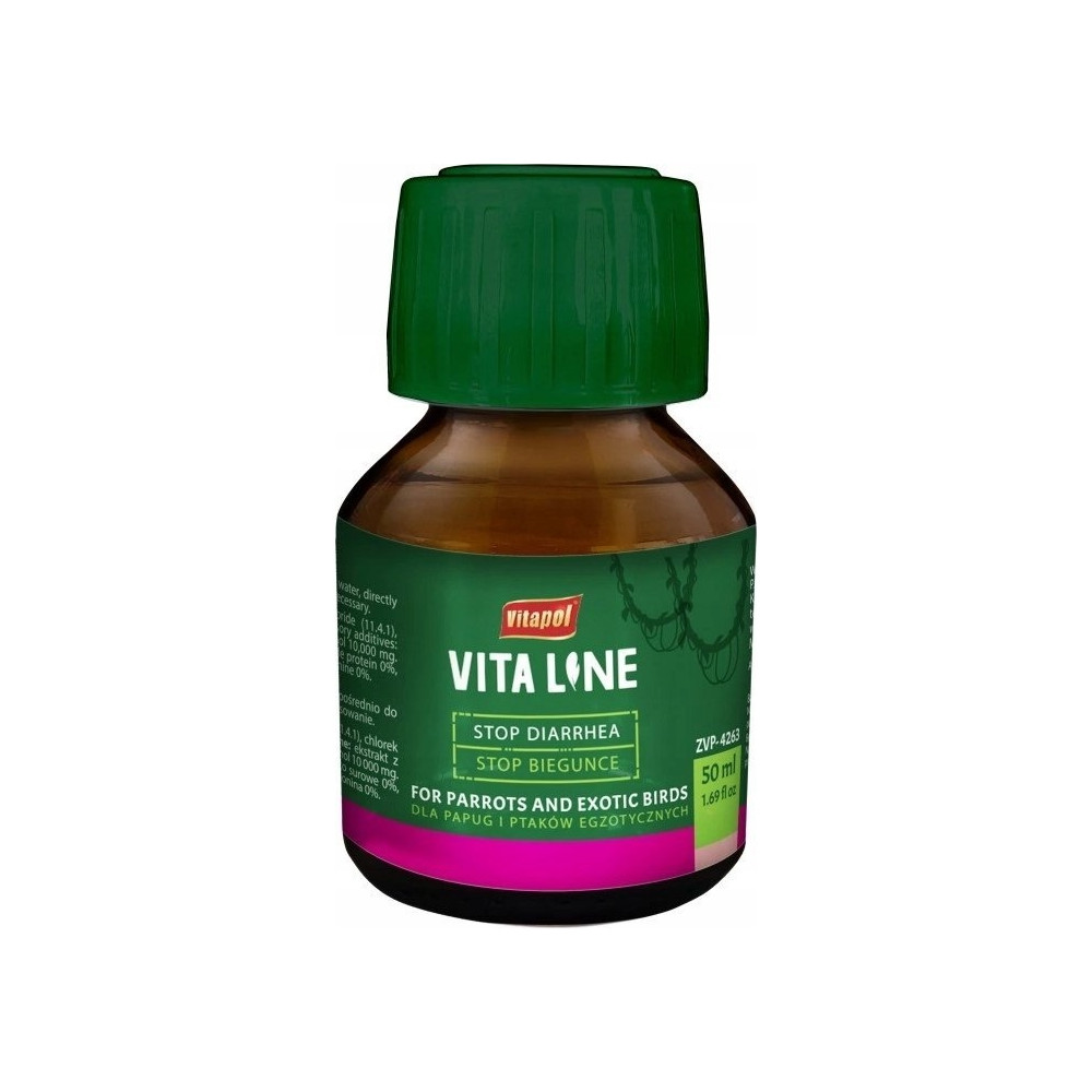 Produktbild för Vitapol Vitaline stopp mot diarré för exotiska fåglar, 50 ml