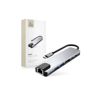 Produktbild för TECH-PROTECT HB02 hubbadapter 6-i-1 Type-C + USB 2.0 + USB 3...