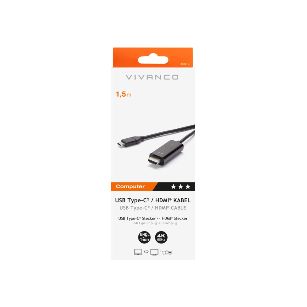 Produktbild för Vivanco adapterkabel - HDMI / USB - 1.5 m