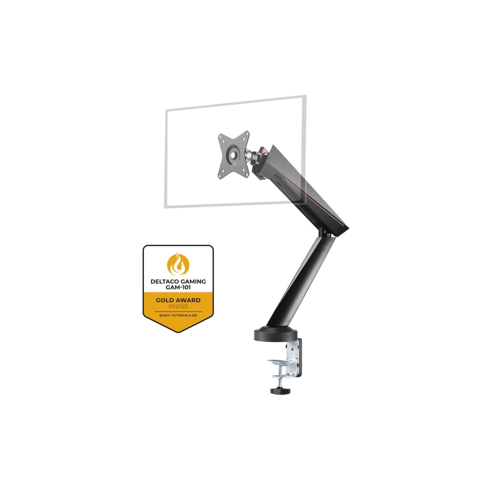 Produktbild för DELTACO GAMING GAM-101 Single Monitor Spring-Assisted Pro monteringssats - för LCD-display