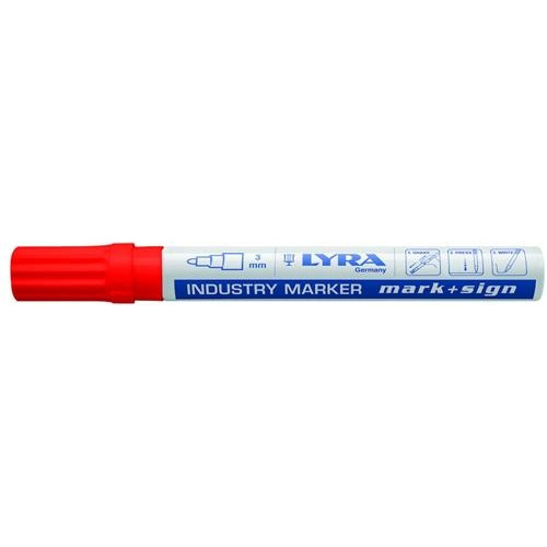 Tajima Trading ApS Lyra industrimarkör 3 mm röd
