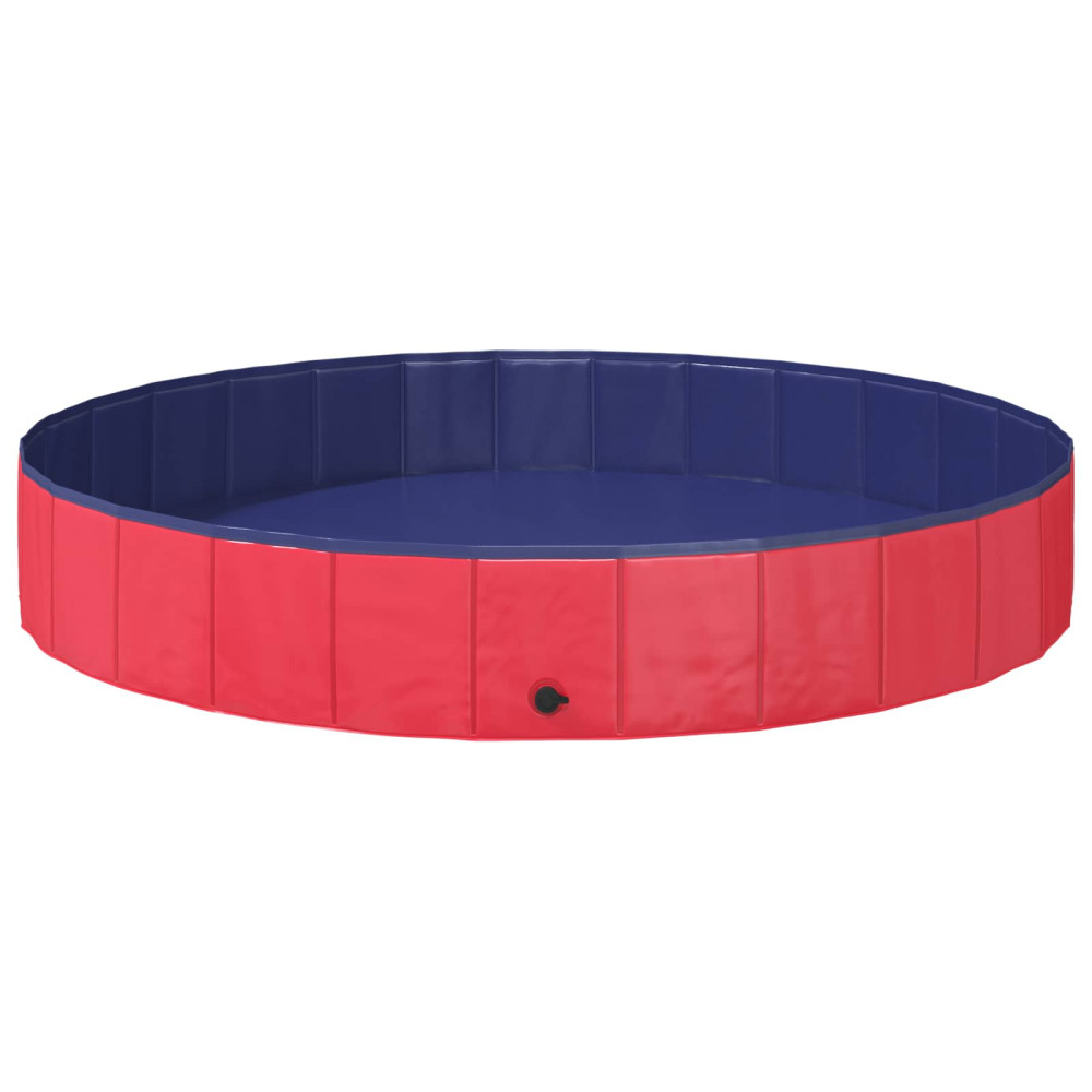 Produktbild för Barn Sim Pool Röd Ø200 x 30 cm Tjock PVC och Konstruerat Trä