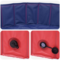 Produktbild för Barn Sim Pool Röd Ø200 x 30 cm Tjock PVC och Konstruerat Trä