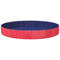 Produktbild för Barn Sim Pool Röd Ø300 x 38 cm Tjock PVC och Konstruerat Trä