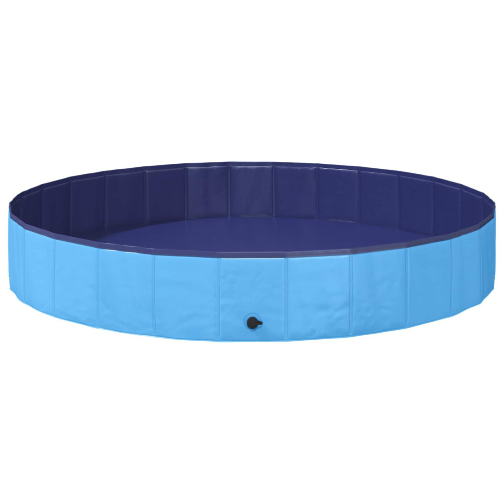 Produktbild för Barn Sim Pool Blå Ø200 x 30 cm Tjock PVC och Konstruerat Trä