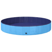 Produktbild för Barn Sim Pool Blå Ø200 x 30 cm Tjock PVC och Konstruerat Trä
