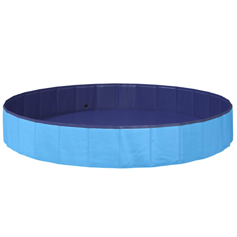 Produktbild för Barn Sim Pool Blå Ø200 x 30 cm Tjock PVC och Konstruerat Trä
