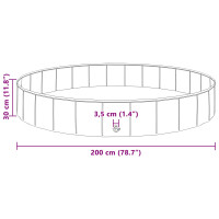 Produktbild för Barn Sim Pool Blå Ø200 x 30 cm Tjock PVC och Konstruerat Trä