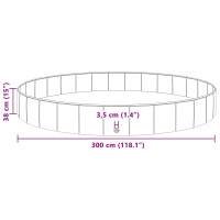 Produktbild för Barn Sim Pool Blå Ø300 x 38 cm Tjock PVC och Konstruerat Trä