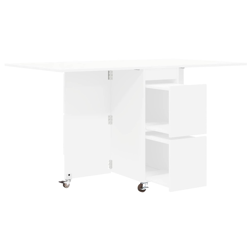 Produktbild för Matbord 140 x 80 x 77 cm Konstruerat trä Vit Rektangulär