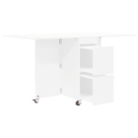 Produktbild för Matbord 140 x 80 x 77 cm Konstruerat trä Vit Rektangulär