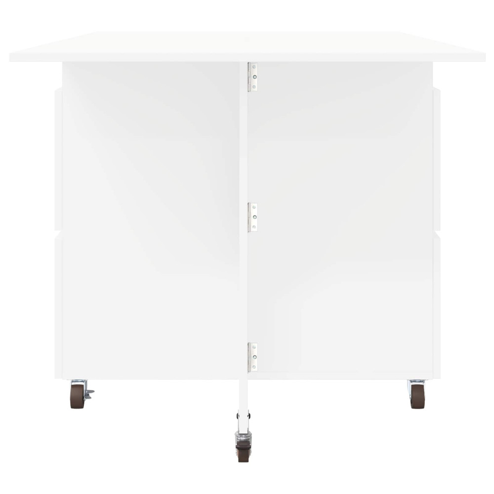 Produktbild för Matbord 140 x 80 x 77 cm Konstruerat trä Vit Rektangulär
