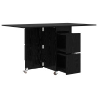 Produktbild för Matbord 2 pcs 140 x 80 x 77 cm Konstruerat trä Svart ek