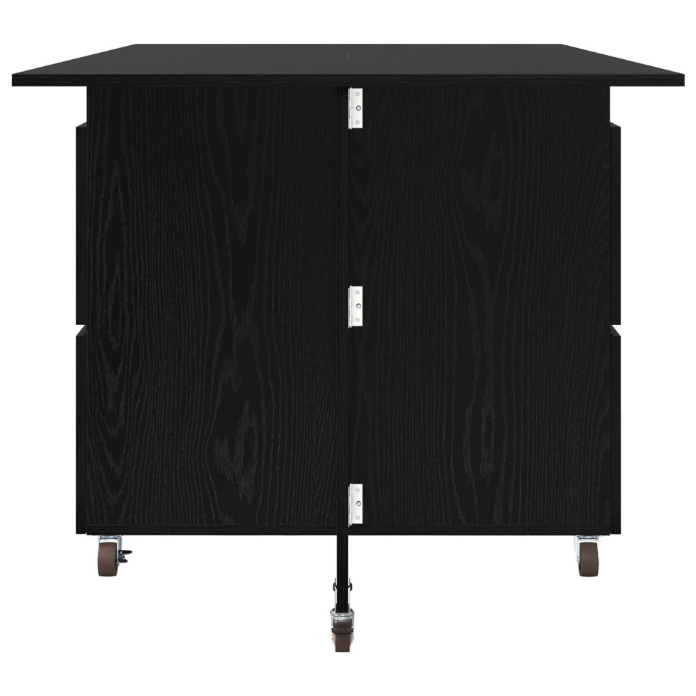Produktbild för Matbord 2 pcs 140 x 80 x 77 cm Konstruerat trä Svart ek