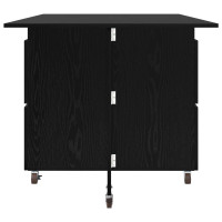 Produktbild för Matbord 2 pcs 140 x 80 x 77 cm Konstruerat trä Svart ek