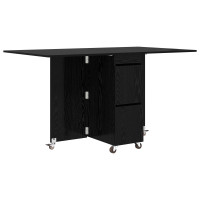 Produktbild för Matbord 2 pcs 140 x 80 x 77 cm Konstruerat trä Svart ek