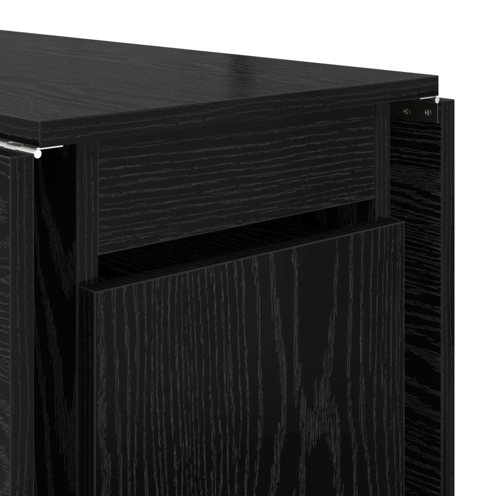 Produktbild för Matbord 2 pcs 140 x 80 x 77 cm Konstruerat trä Svart ek