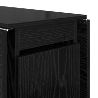 Produktbild för Matbord 2 pcs 140 x 80 x 77 cm Konstruerat trä Svart ek